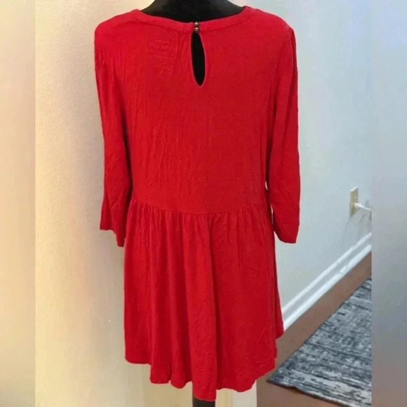 Torrid Super Soft Knits Red Lattice Baby Doll Top - Picture 3 of 5